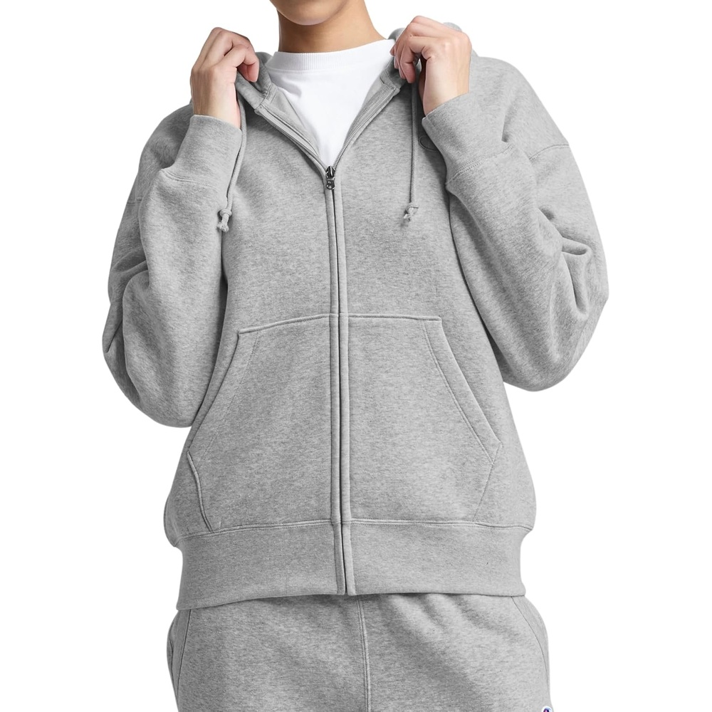 image:imageChampion Womens Full Zip Fleece Hoodie Loose Fit Midweight C Logo Available in Regular and PlusOxford Gray Heather C Logo