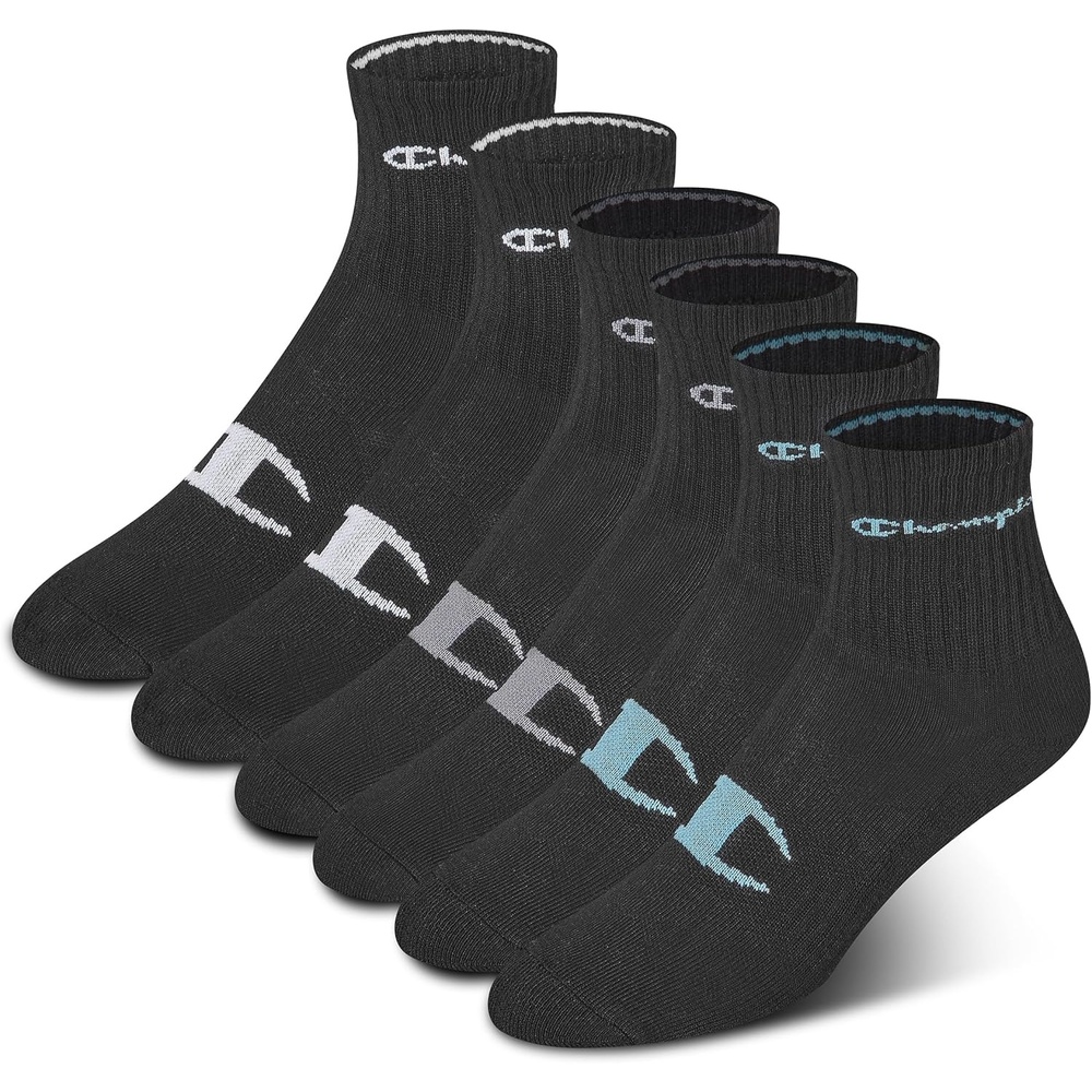 image:imageChampion Womens High Quarter Socks  6pack Cushioned Athletic Socks With Moisturewicking Arch Support Size 59True Black