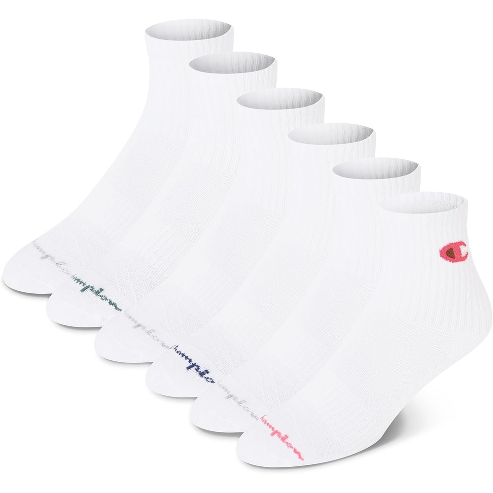 image:imageChampion Womens High Quarter Socks  6pack Cushioned Athletic Socks With Moisturewicking Arch Support Size 59White