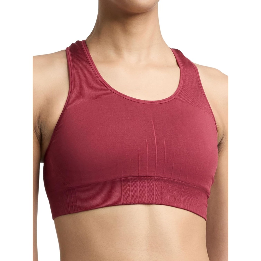 image:imageChampion Womens Infinity Racerback Sports Bra Moderate Support Seamless Moisture WickingPomegranate C Logo