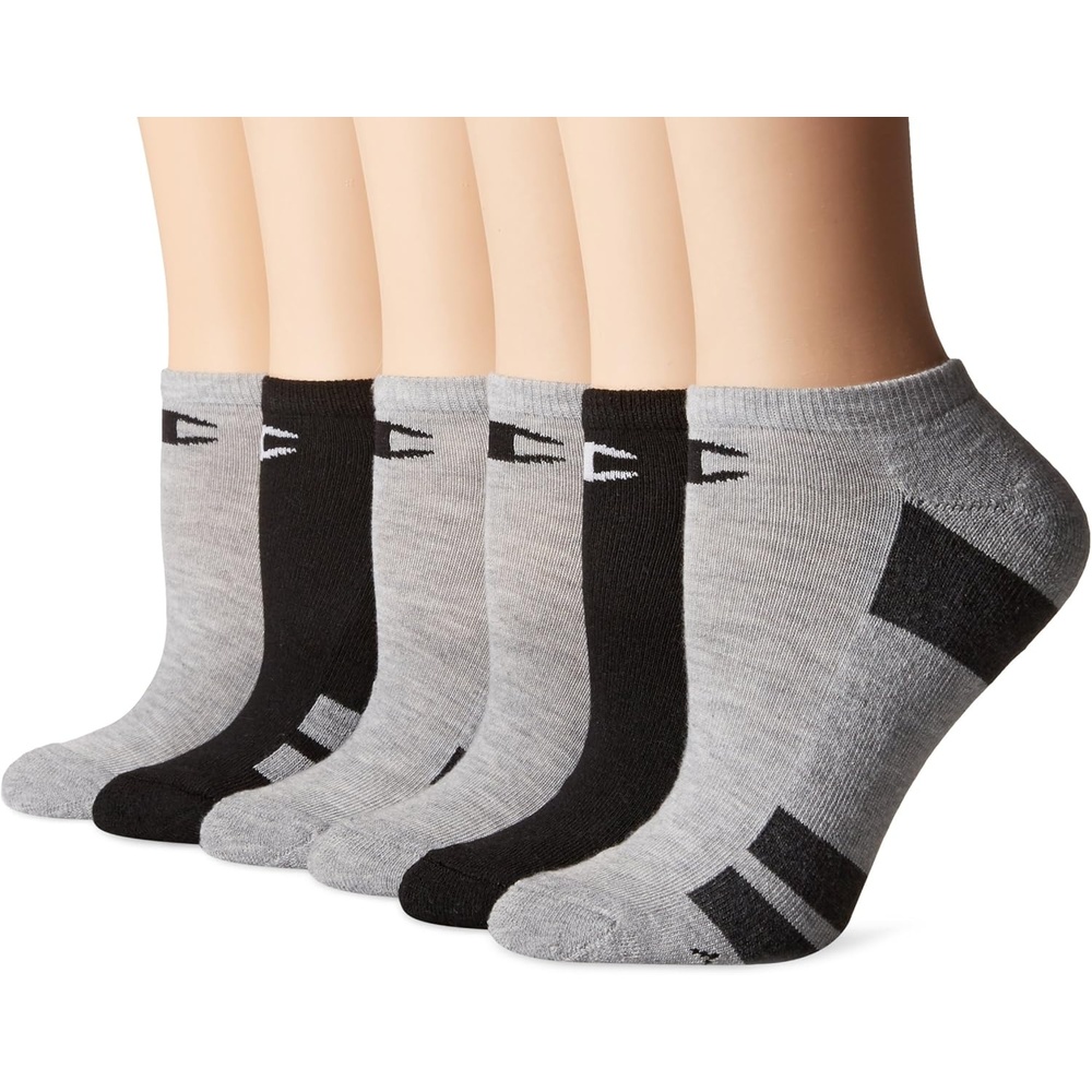 image:imageChampion Womens Low Cut Beathable MoistureWicking Athletic Socks 6PackBlackGreyAssorted