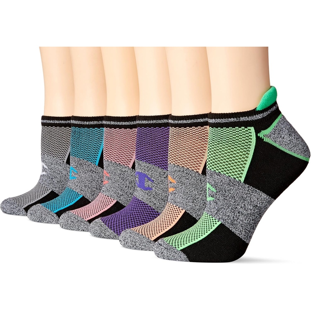 image:imageChampion Womens Low Cut Beathable MoistureWicking Athletic Socks 6PackGreyPink Assorted