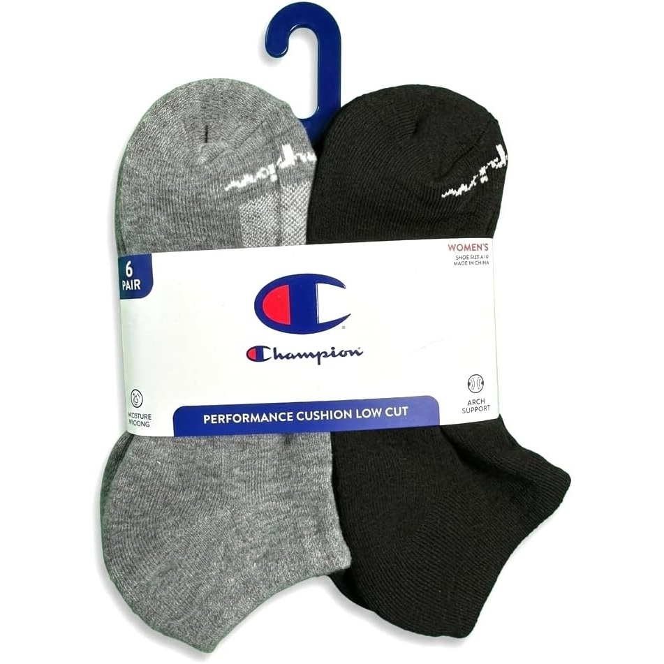 image:imageChampion Womens Low Cut Beathable MoistureWicking Athletic Socks 6PackMulti Grey
