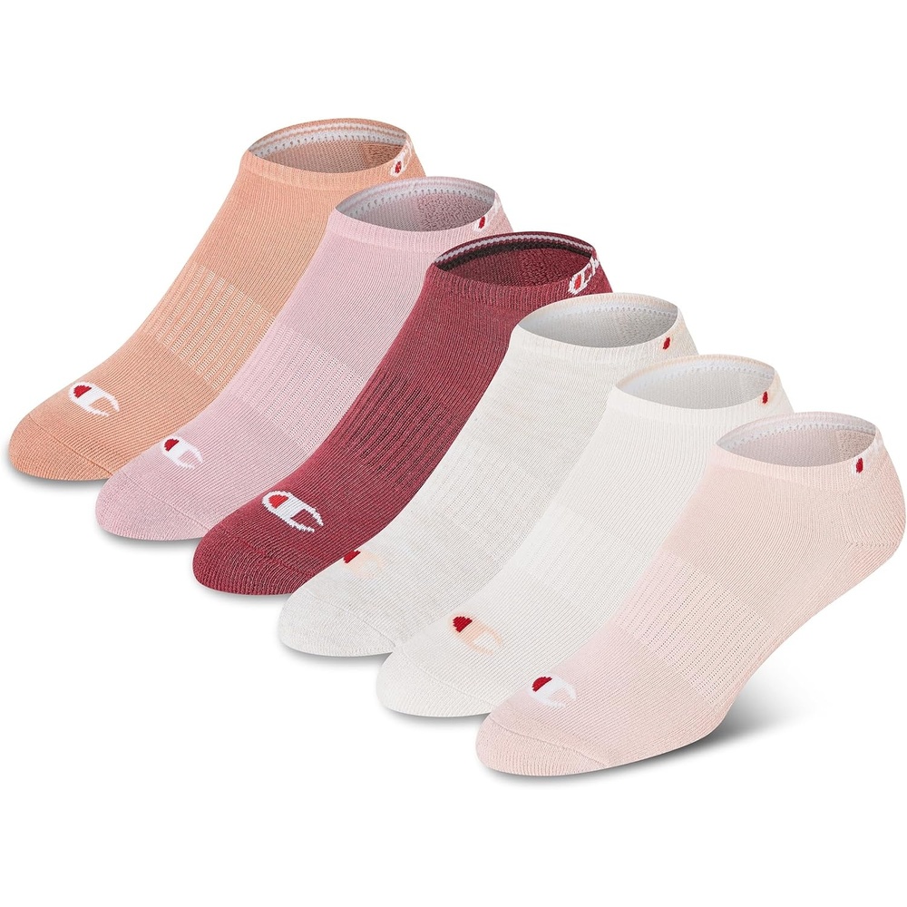 image:imageChampion Womens Low Cut Beathable MoistureWicking Athletic Socks 6PackNeutralPink Assorted