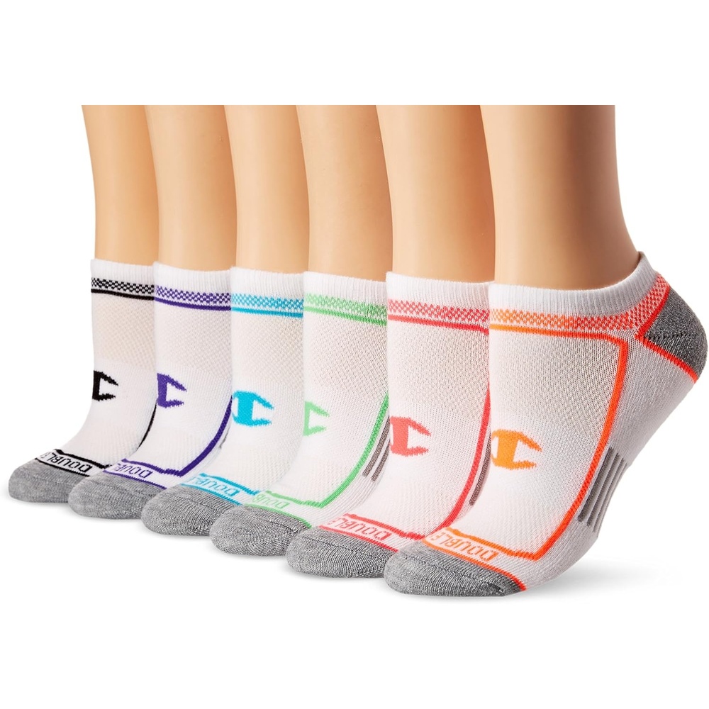 image:imageChampion Womens Low Cut Beathable MoistureWicking Athletic Socks 6PackWhite Assortment