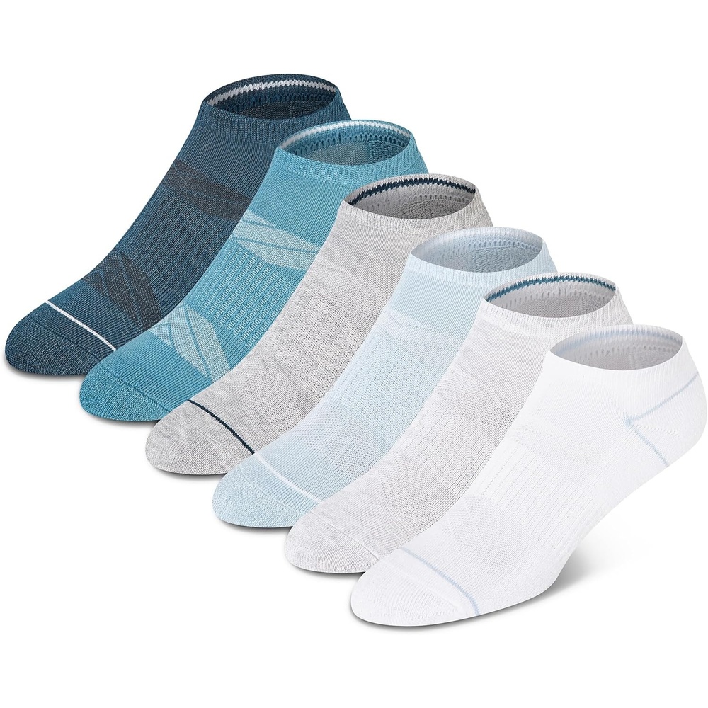 image:imageChampion Womens Low Cut Beathable MoistureWicking Athletic Socks 6PackWhiteBlue Assorted
