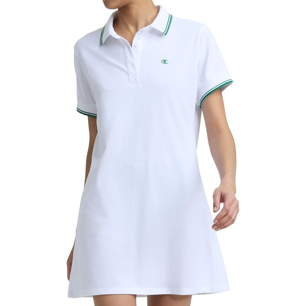 image:imageChampion Womens Off the Court Short Sleeve 345 Polo Dress Standard FitBright White