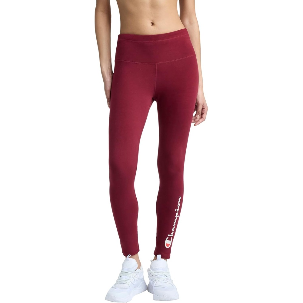 image:imageChampion Womens Performance Script Drawcord 78 Leggings FittedPomegranate Script Logo