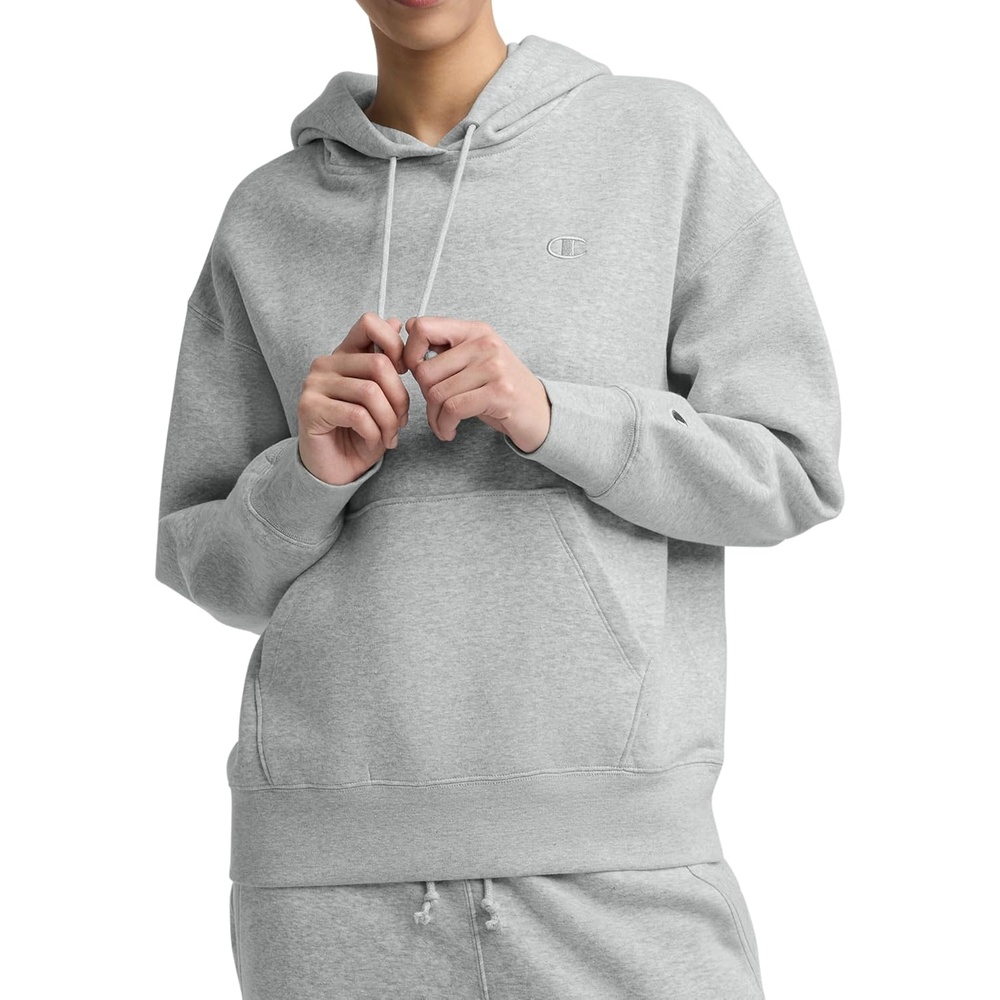 image:imageChampion Womens Pullover Fleece Hoodie Loose Fit Midweight C Logo Available in Regular and PlusOxford Gray Heather C Logo