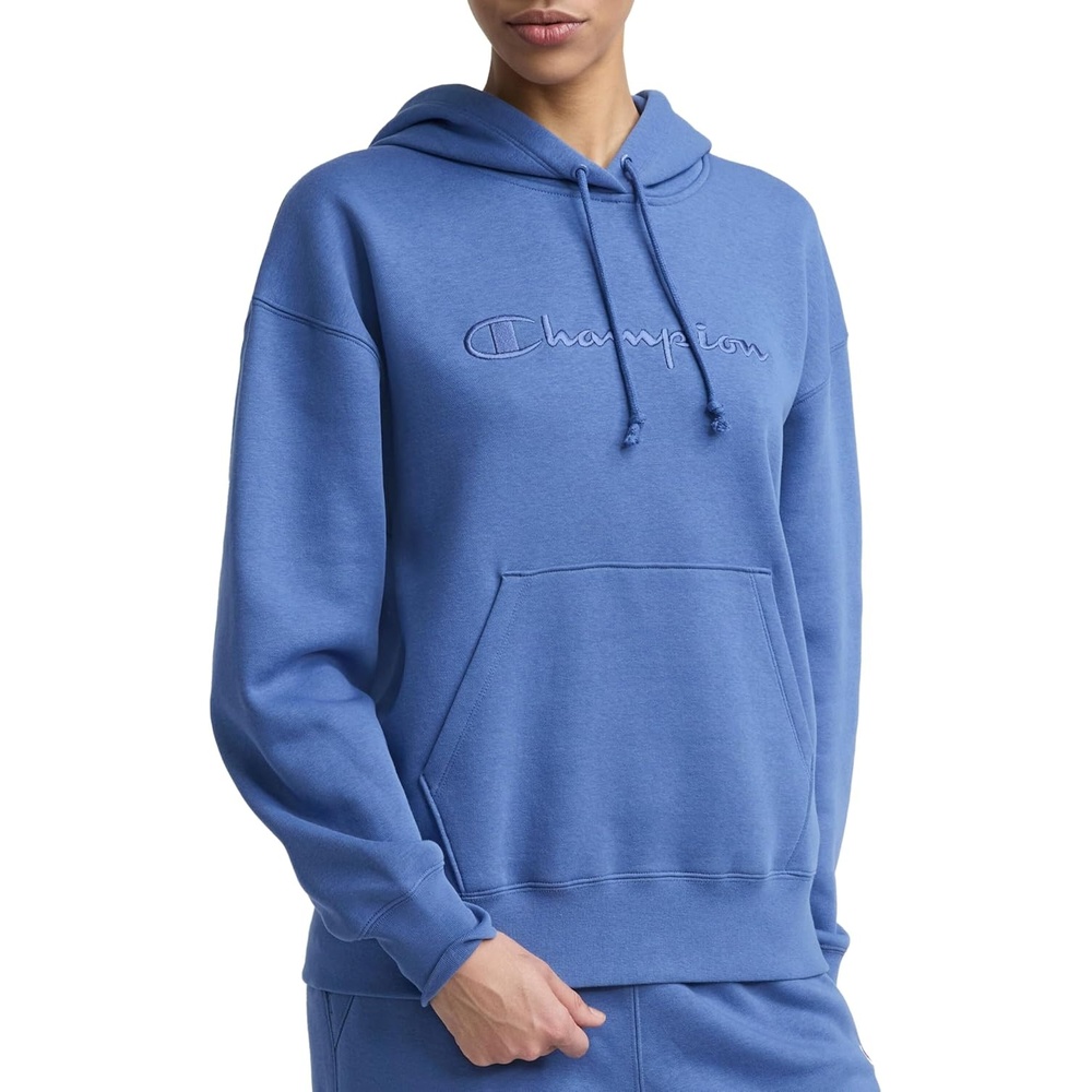 image:imageChampion Womens Pullover Fleece Hoodie Loose Fit Midweight Script Logo Available in Regular and PlusCoastal Fjord Embroidered Script Logo