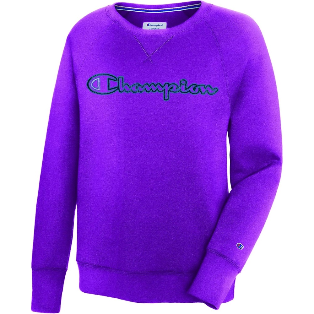 image:imageChampion Womens Pullover Fleece Hoodie Loose Fit Midweight Script Logo Available in Regular and PlusFlashy Magenta586139