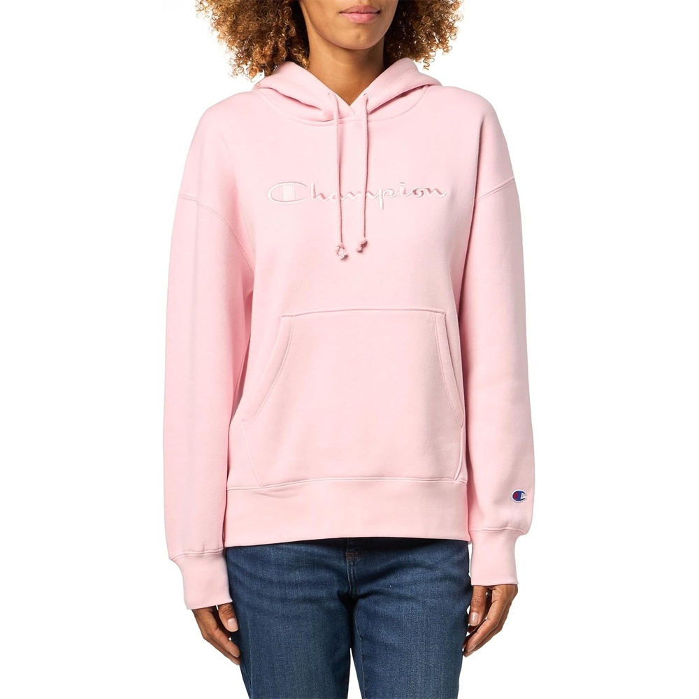 image:imageChampion Womens Pullover Fleece Hoodie Loose Fit Midweight Script Logo Available in Regular and PlusRose Shadow Embroidered Script Logo