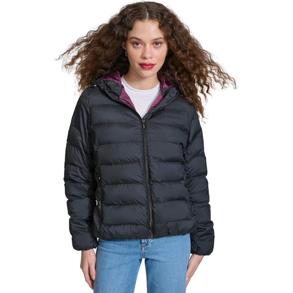 image:imageChampion Womens Quilted Coat Packable Puffer Jacket With HoodBlack