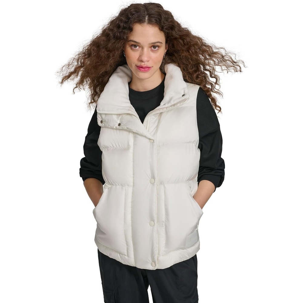 image:imageChampion Womens Satin Quilted Puffer Vest With Stand CollarMarshmallow