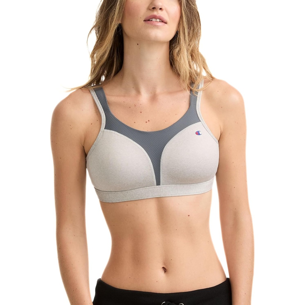 image:imageChampion Womens Sports Bra HighImpact Maximum Support Breathable MoistureWicking FabricOxford HeatherMedium Grey