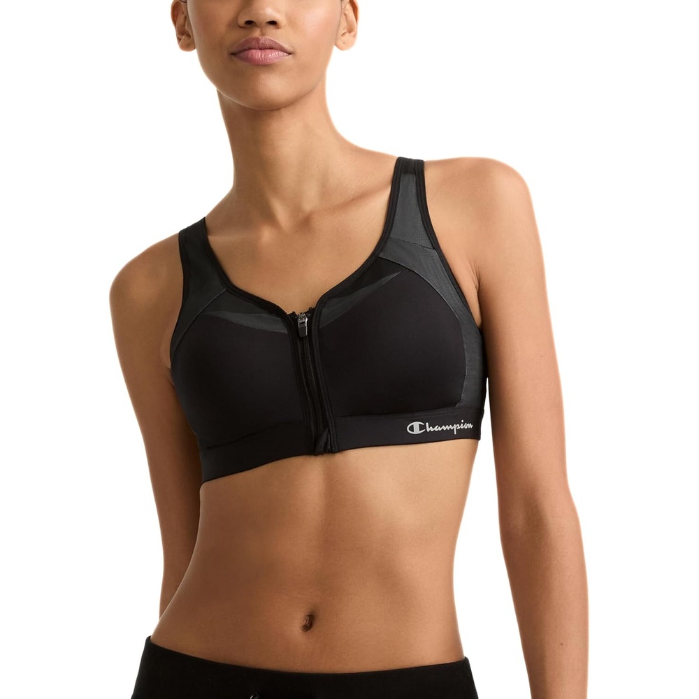 image:imageChampion Womens Sports Bra Motion Control FrontZip HighImpact Maximum Support Breathable MoistureWickingBlack