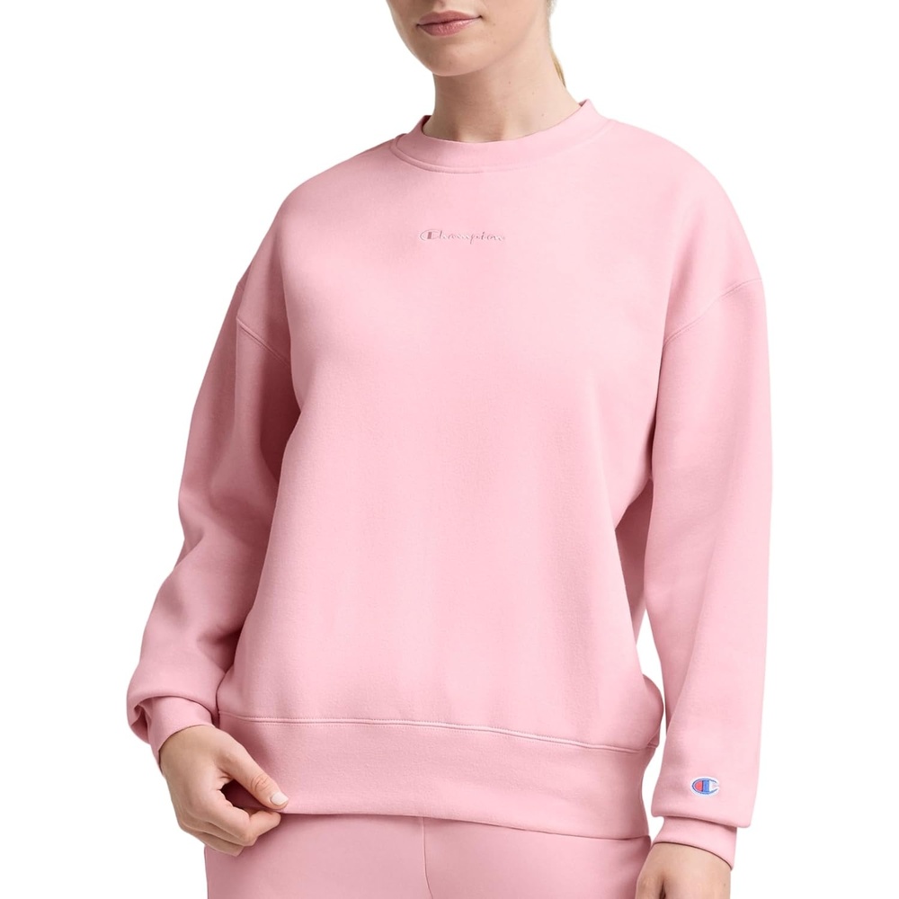 image:imageChampion Womens Sweatshirt Fleece Crewneck Sweatshirt Warm Sweatshirt for Women Plus Size AvailableRose Shadow  Tonal Script Logo
