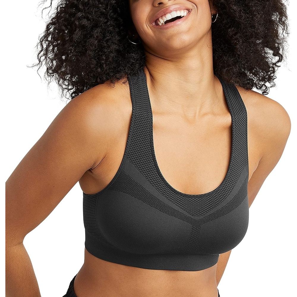 image:imageChampion Womens The Infinity Racerback Sports Bra Moderate Support Seamless MoistureWickingBlack