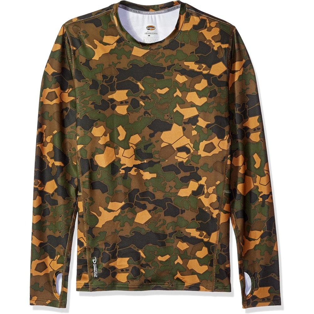 image:imageDuofold Mens Mid Weight Fleece Lined Thermal ShirtTawny Brown Faster Asteroid Camo