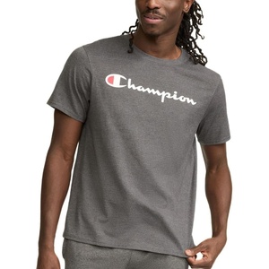 Champion Men’s Classic Script Graphic Short Sleeve T-Shirt, Standard Fit, Tonal Logo, Available in Regular and Big & Tall(Granite Heather)