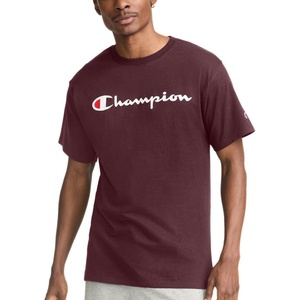 Champion Men’s Classic Script Graphic Short Sleeve T-Shirt, Standard Fit, Tonal Logo, Available in Regular and Big & Tall(Maroon – Classic Script Logo)