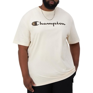 Champion Men’s Classic Script Graphic Short Sleeve T-Shirt, Standard Fit, Tonal Logo, Available in Regular and Big & Tall(Natural – Classic Script Logo)