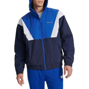 Champion Men’s Color Block Lined Windbreaker With Hood(Royal Blue Combo)