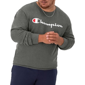 Champion Men’s Crewneck Fleece Sweatshirt, Standard Fit, Midweight, Script Logo, Available in Regular and Big & Tall(Granite Heather – Classic Script Logo)