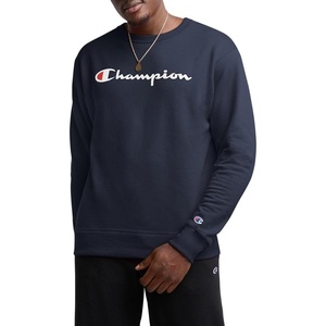 Champion Men’s Crewneck Fleece Sweatshirt, Standard Fit, Midweight, Script Logo, Available in Regular and Big & Tall(Navy – Classic Script Logo)