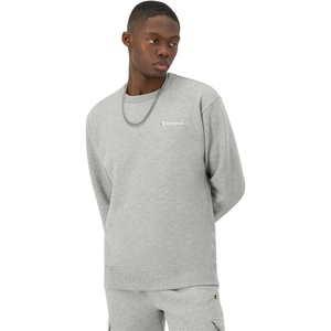 Champion Men’s Crewneck Fleece Sweatshirt, Standard Fit, Midweight, Script Logo, Available in Regular and Big & Tall(Oxford Gray Small – Small Script Logo)
