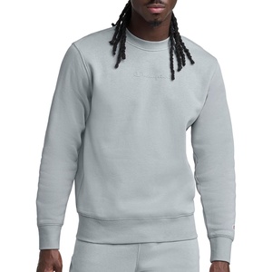 Champion Men’s Crewneck Fleece Sweatshirt, Standard Fit, Midweight, Script Logo, Available in Regular and Big & Tall(Quarry – Tonal Script Logo)