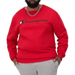 Champion Men’s Crewneck Fleece Sweatshirt, Standard Fit, Midweight, Script Logo, Available in Regular and Big & Tall(Team Red Scarlet – Classic Script Logo)