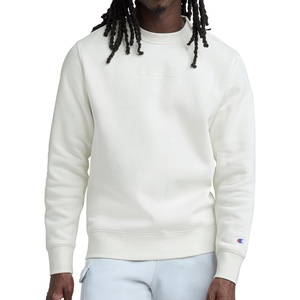 Champion Men’s Crewneck Fleece Sweatshirt, Standard Fit, Midweight, Script Logo, Available in Regular and Big & Tall(Unbleached Cotton – Tonal Script Logo)