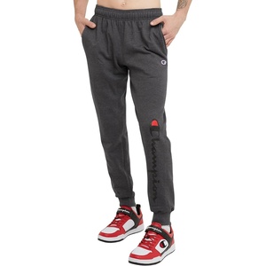 Champion Men’s Graphic Fleece Joggers Sweatpants, Standard Fit, Midweight Fleece, Classic Script Logo(Granite Gray Heather)