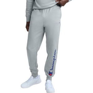 Champion Men’s Graphic Fleece Joggers Sweatpants, Standard Fit, Midweight Fleece, Classic Script Logo(Quarry)