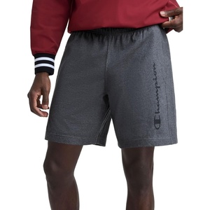 Champion Men’s Graphic Lounge Shorts, Standard Fit, 7 Inch Inseam, Script Logo, Lightweight 100% Cotton Jersey(Granite Heather)