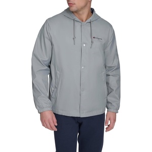 Champion Men’s Hooded Coaches Rain Jacket(Grey)