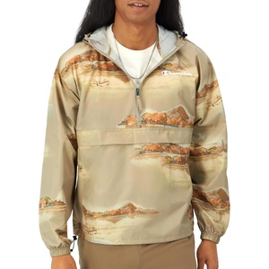 Champion Men’s Jacket, Stadium Full-zip Jacket, Wind Resistant, Water Resistant Jacket for Men(Arctic Cold Beige Small Script)