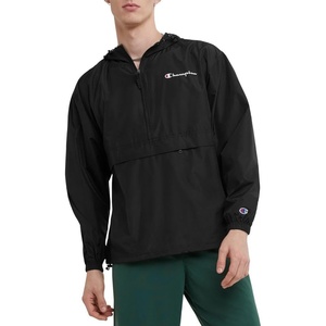 Champion Men’s Jacket, Stadium Full-zip Jacket, Wind Resistant, Water Resistant Jacket for Men(Black Small Script)