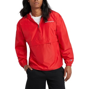 Champion Men’s Jacket, Stadium Full-zip Jacket, Wind Resistant, Water Resistant Jacket for Men(Scarlet Small – Small Script Logo)