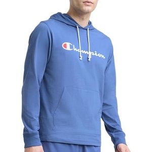 Champion Men’s Long Sleeve T-shirt Hoodie (Retired Colors)(Coastal Fjord – Classic Script Logo)
