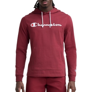 Champion Men’s Long Sleeve T-shirt Hoodie (Retired Colors)(Pomegranate – Classic Script Logo)