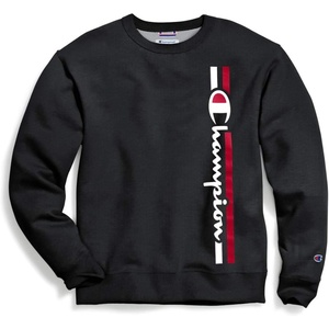 Champion Men’s Men’s Crewneck Fleece Sweatshirt, Standard Fit, Midweight, C Logo, Available in Regular and Big & Tall(Bkcblack)