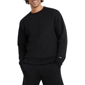 Champion Men’s Men’s Crewneck Fleece Sweatshirt, Standard Fit, Midweight, C Logo, Available in Regular and Big & Tall(Black – C Logo)