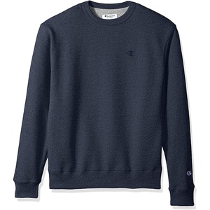 Champion Men’s Men’s Crewneck Fleece Sweatshirt, Standard Fit, Midweight, C Logo, Available in Regular and Big & Tall(Navy Heather-407d55)