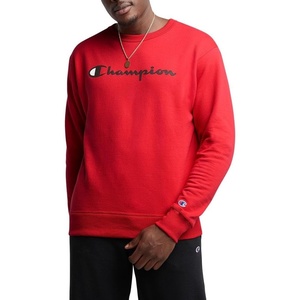 Champion Men’s Men’s Crewneck Fleece Sweatshirt, Standard Fit, Midweight, C Logo, Available in Regular and Big & Tall(Team Red Scarlet – Classic Script Logo)