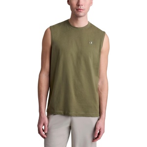 Champion Men’s Muscle Tank, Classic Graphic Muscle Tee, Sleeveless T-shirt for Men (Reg. Or Big & Tall)(Burnt Olive)