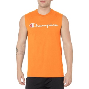 Champion Men’s Muscle Tank, Classic Graphic Muscle Tee, Sleeveless T-shirt for Men (Reg. Or Big & Tall)(Capri Orange Script)