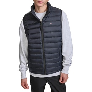 Champion Men’s Packable Puffer Vest With Stand Collar(Black)