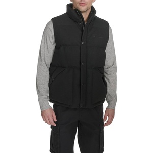 Champion Men’s Puffer Vest With Name Logo(Black Wool Blend)